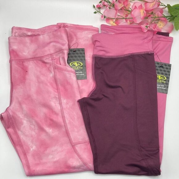 Girls Pull-On Active Athletic Comfy Leggings Pants 2-Pack Size L (10-12) - Picture 1 of 7